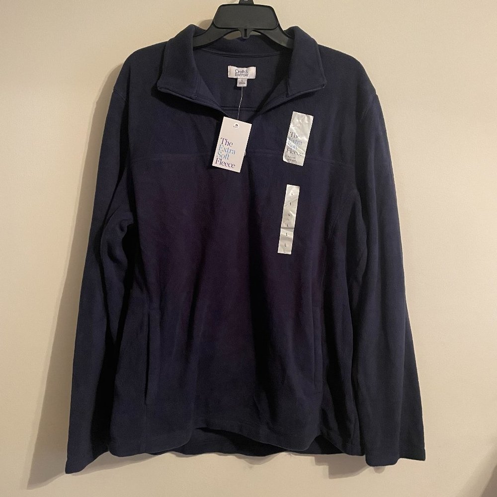 Croft & Barrow Extra Soft Fleece - Mens L - Navy Blue - New with Tags